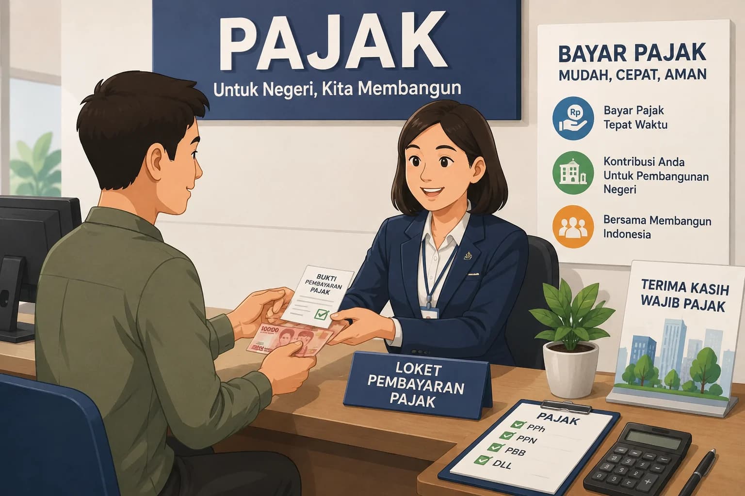 Ilustrasi bayar pajak Ilustrasi bayar pajak