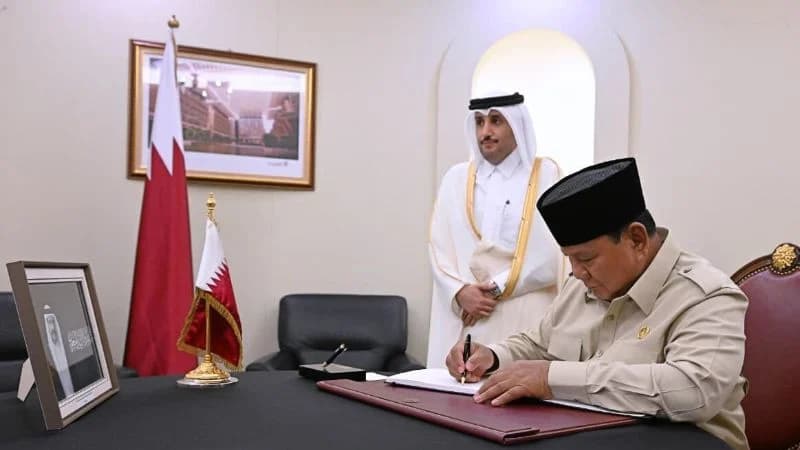 Presiden RI Prabowo Subianto mendatangi Kedutaan Besar atau Kedubes Qatar di Jakarta, Rabu, 15 Juli 2026. Presiden RI Prabowo Subianto mendatangi Kedutaan Besar atau Kedubes Qatar di Jakarta, Rabu, 15 Juli 2026.
