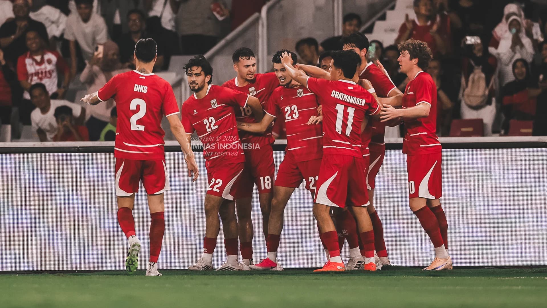 Pemain Timnas Indonesia merayakan gol ke gawang lawan. Pemain Timnas Indonesia merayakan gol ke gawang lawan.