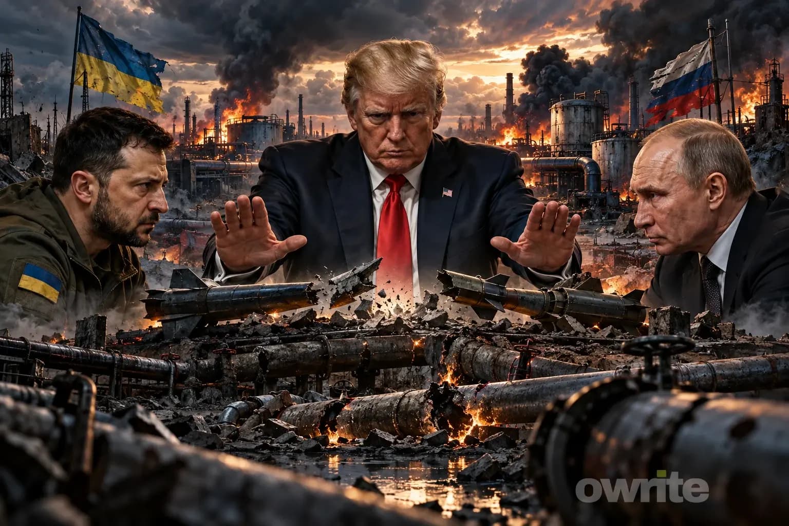 Ilustrasi Trump-Putin-Zelensky. Ilustrasi Trump-Putin-Zelensky.